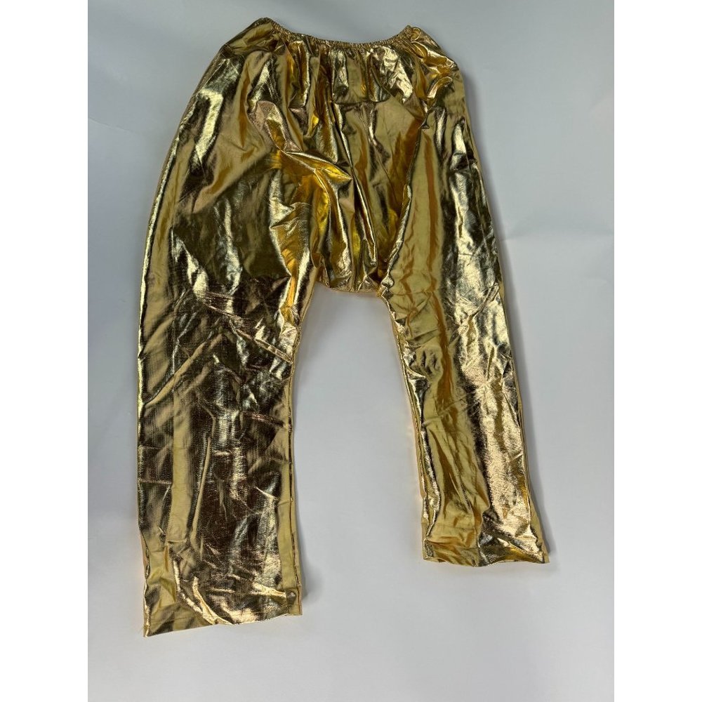 Rubie's Gold Lame Harem MC Hammer Disco Pants OS Gold Polyester